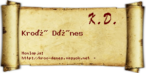 Kroó Dénes névjegykártya